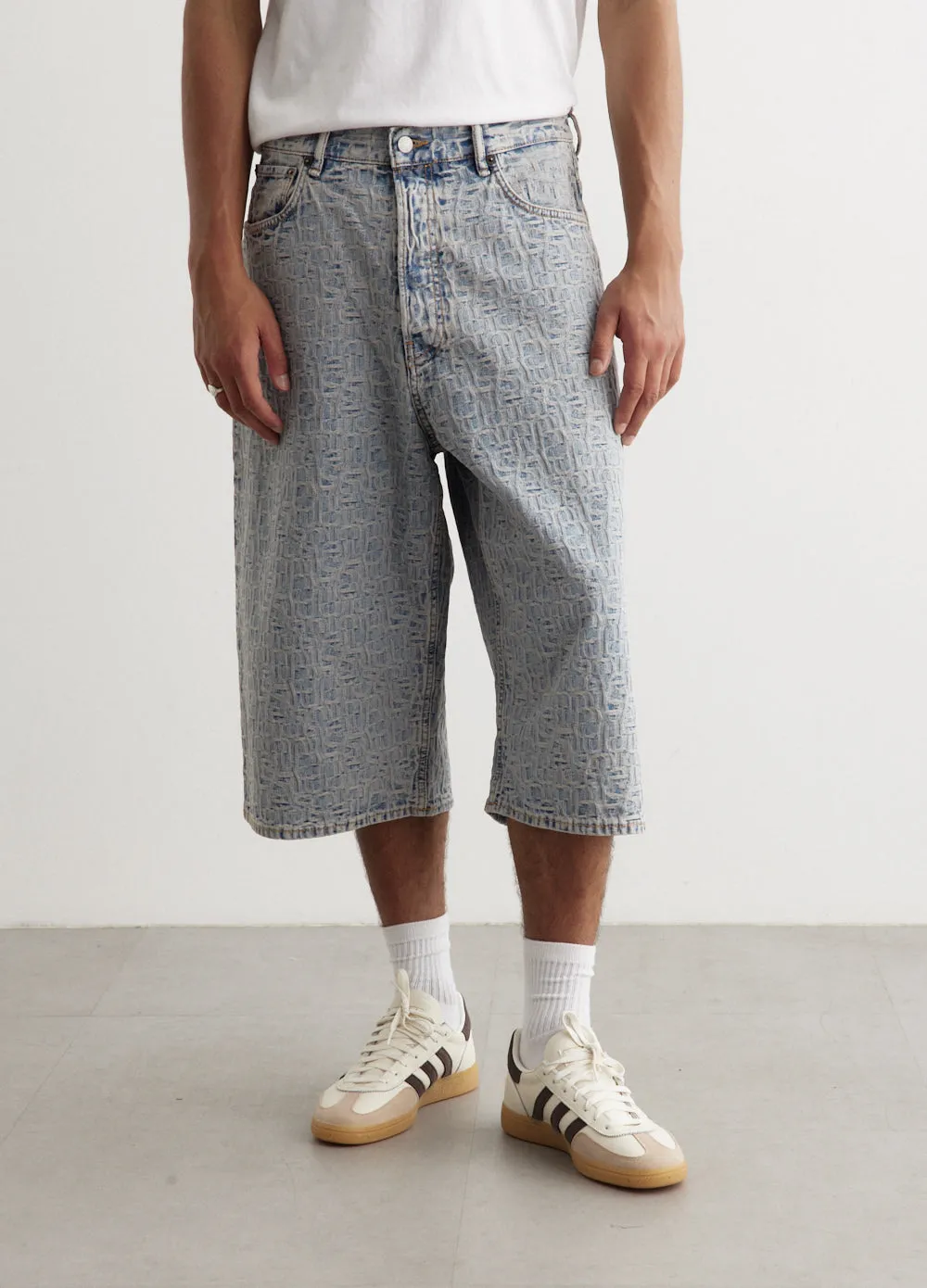 Acne Studios -  Rudda Denim Monogram Shorts - Shorts