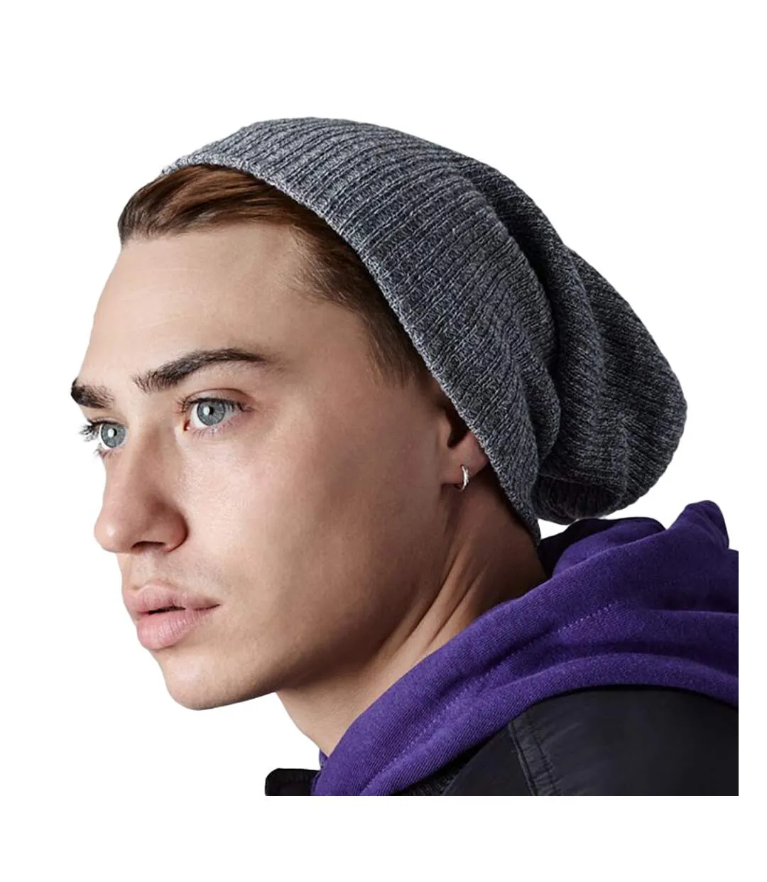 Beechfield Heavy Gauge Slouch Beanie (Antique Grey) - UTPC3949