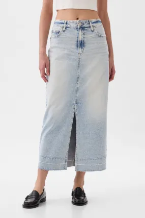 Blue Denim Maxi Skirt