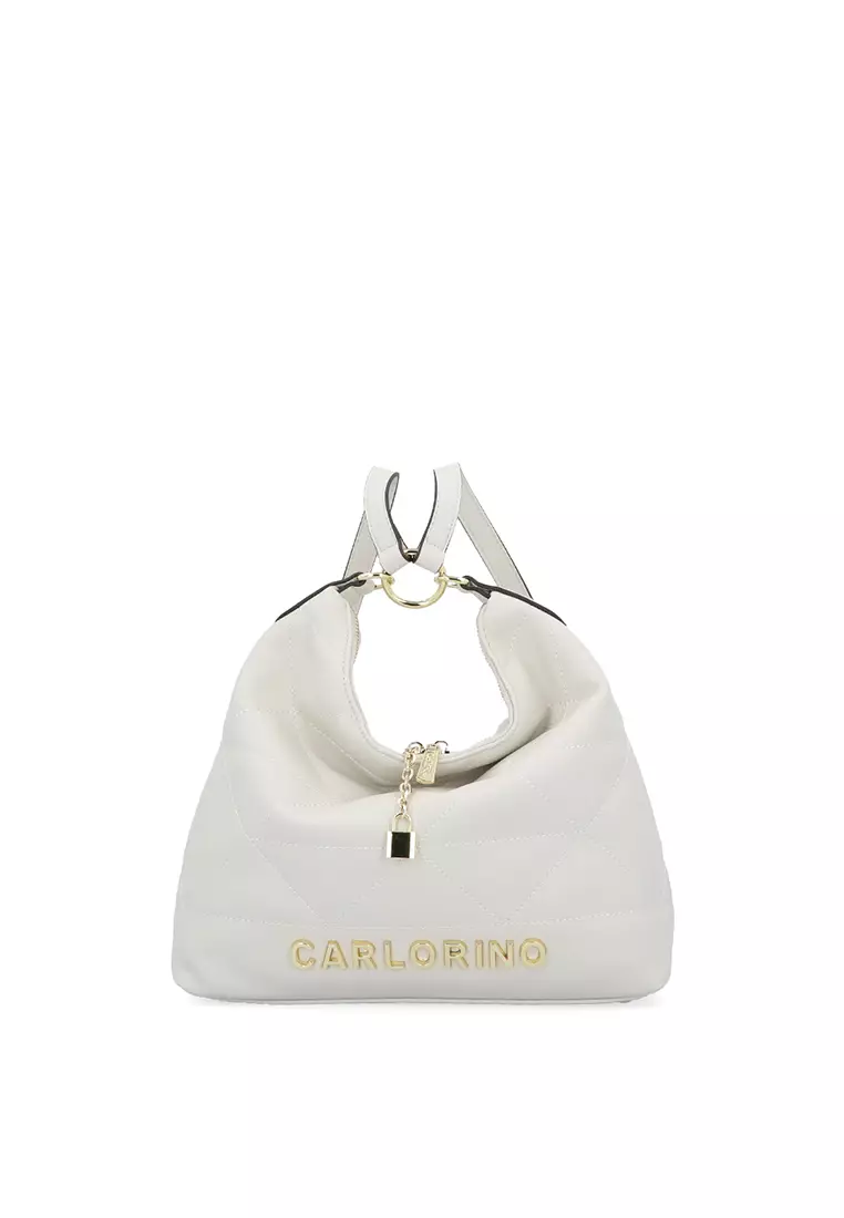 Carlo Rino Logogram 2-Way Backpack - Beige