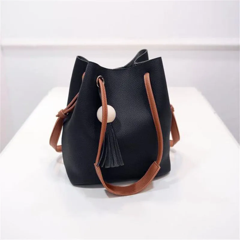 Casual women bag Crossbody hbags Tassel Leather messenger Shoulder bags famousHbag Tote Purse Shopping bag