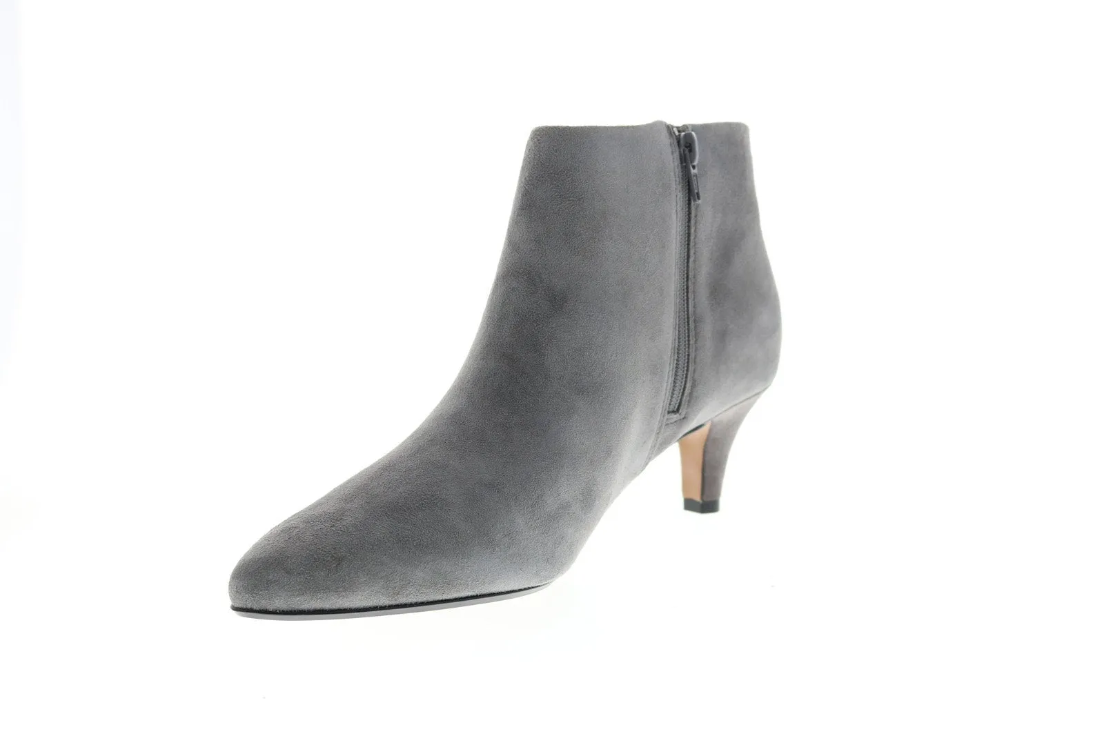 Clarks Linvale Sea 26146788 Womens Gray Suede Zipper Ankle & Booties Boots
