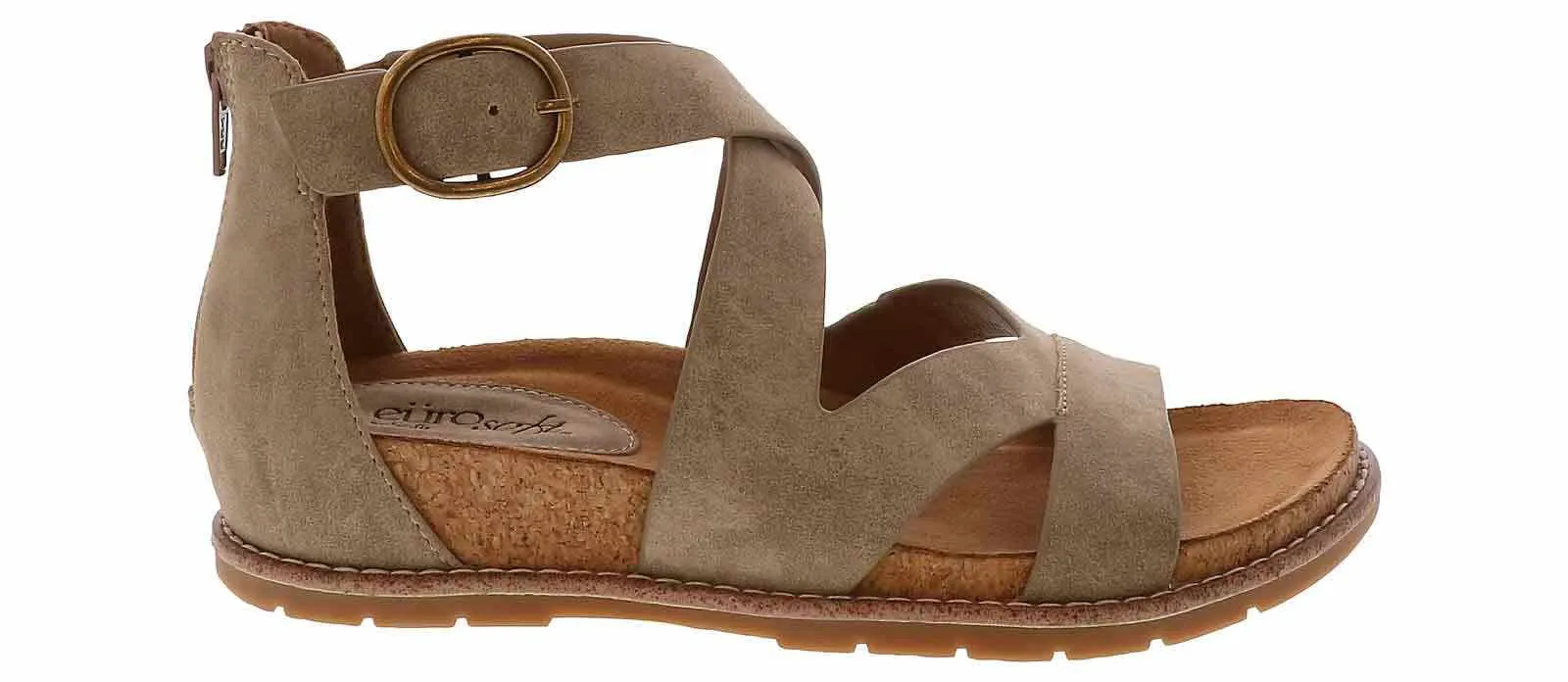 Euro Soft by Sofft Gionna Cross Band Taupe Women’s Wedge Sandal