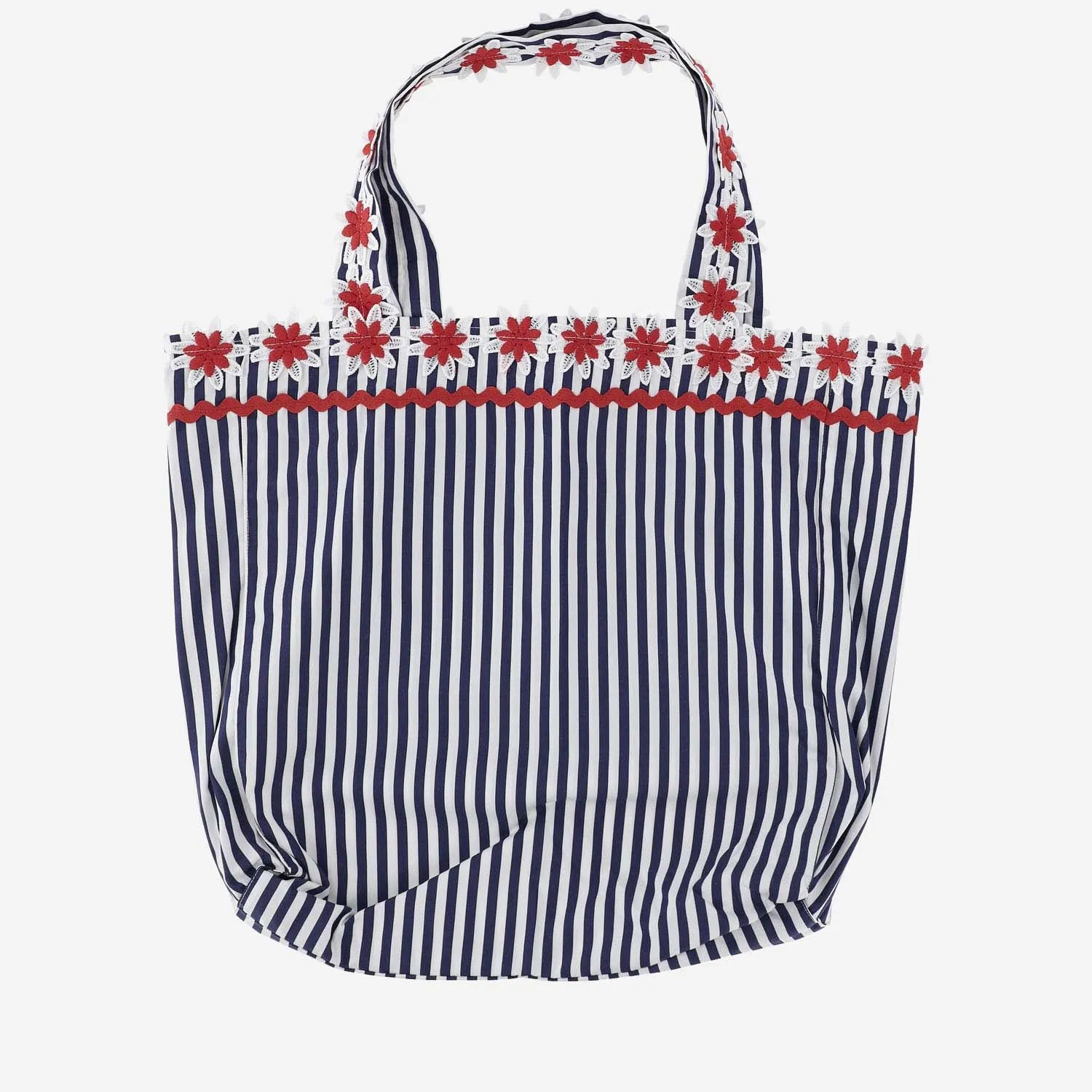 Flora Sardalos    Flora Sardalos Cotton Shoulder Bag With Striped Pattern