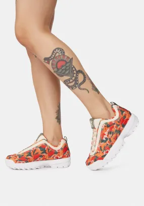 Floral Print Disruptor Zero Sneakers-