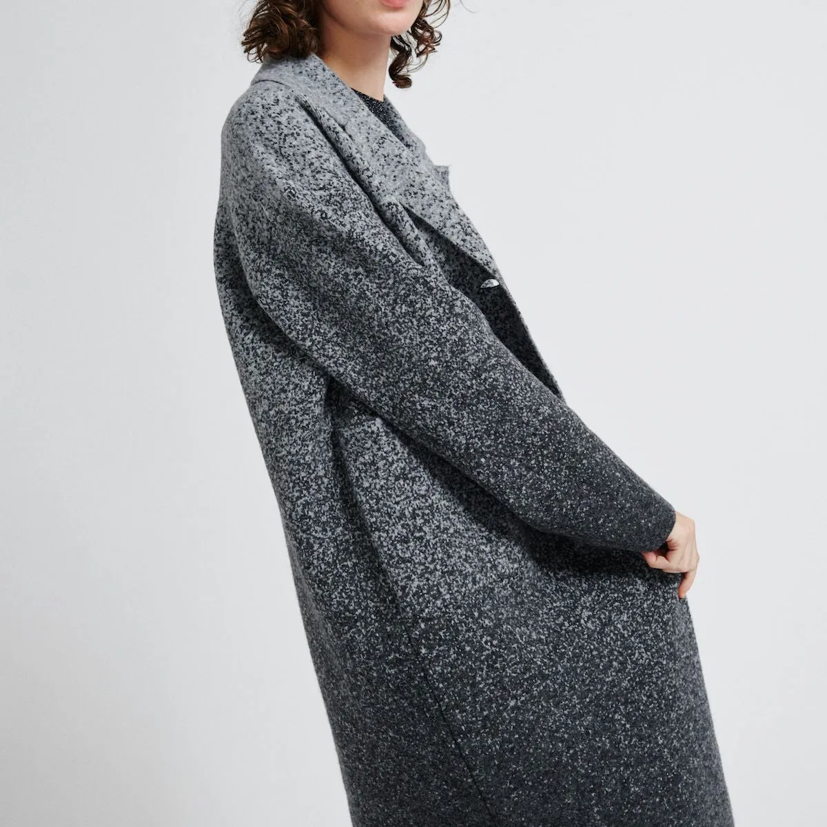 GABALA LEBOR KNIT COAT - GRAY