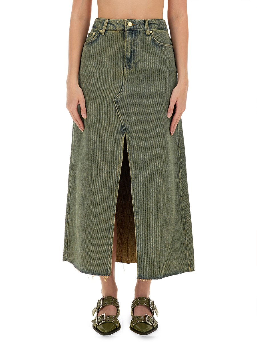 GANNI    DENIM MAXI SKIRT
