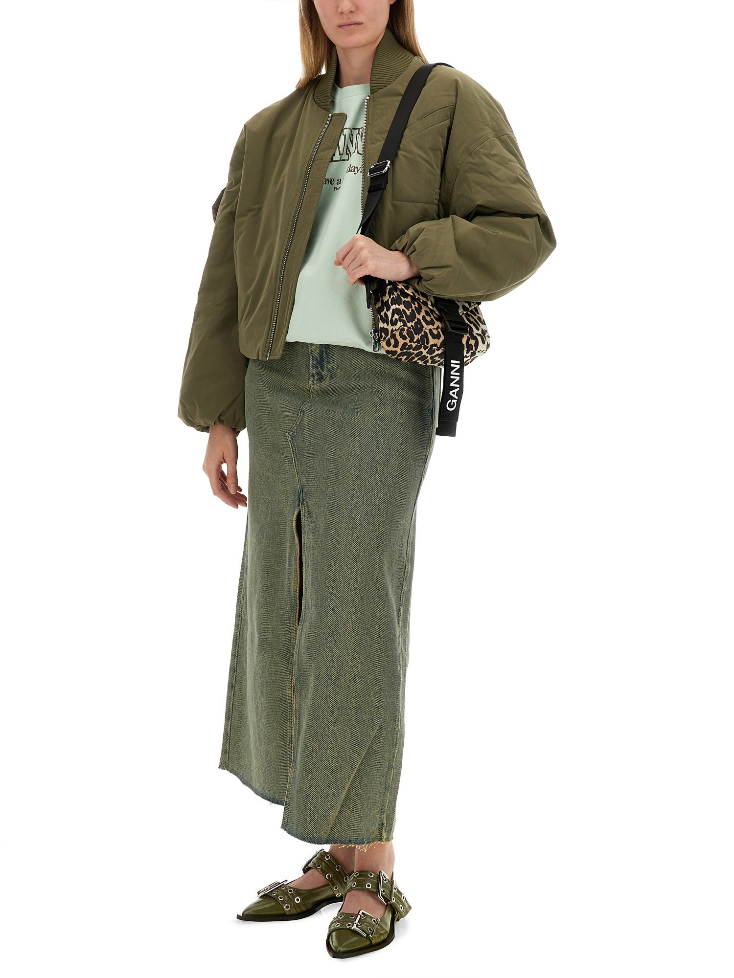 GANNI    DENIM MAXI SKIRT