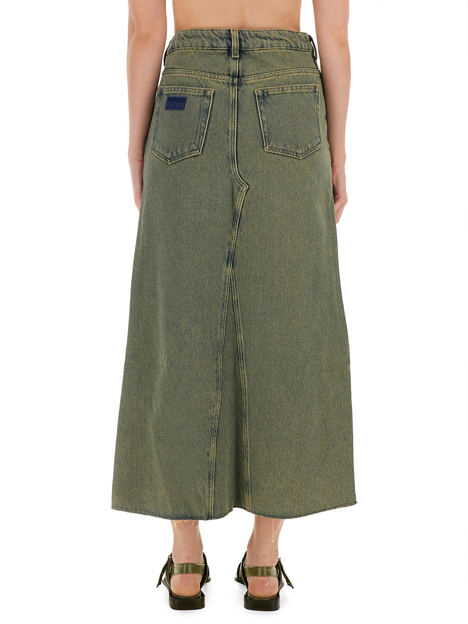 GANNI    DENIM MAXI SKIRT