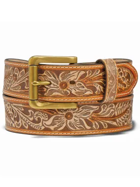 Justin C14124 Natural Floral Belt Tan