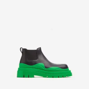 Leather Tire Boot Mid Green 