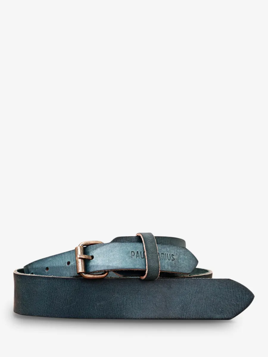 man leather belt Green,Blue - LaCeinture Cobalt | PAUL MARIUS