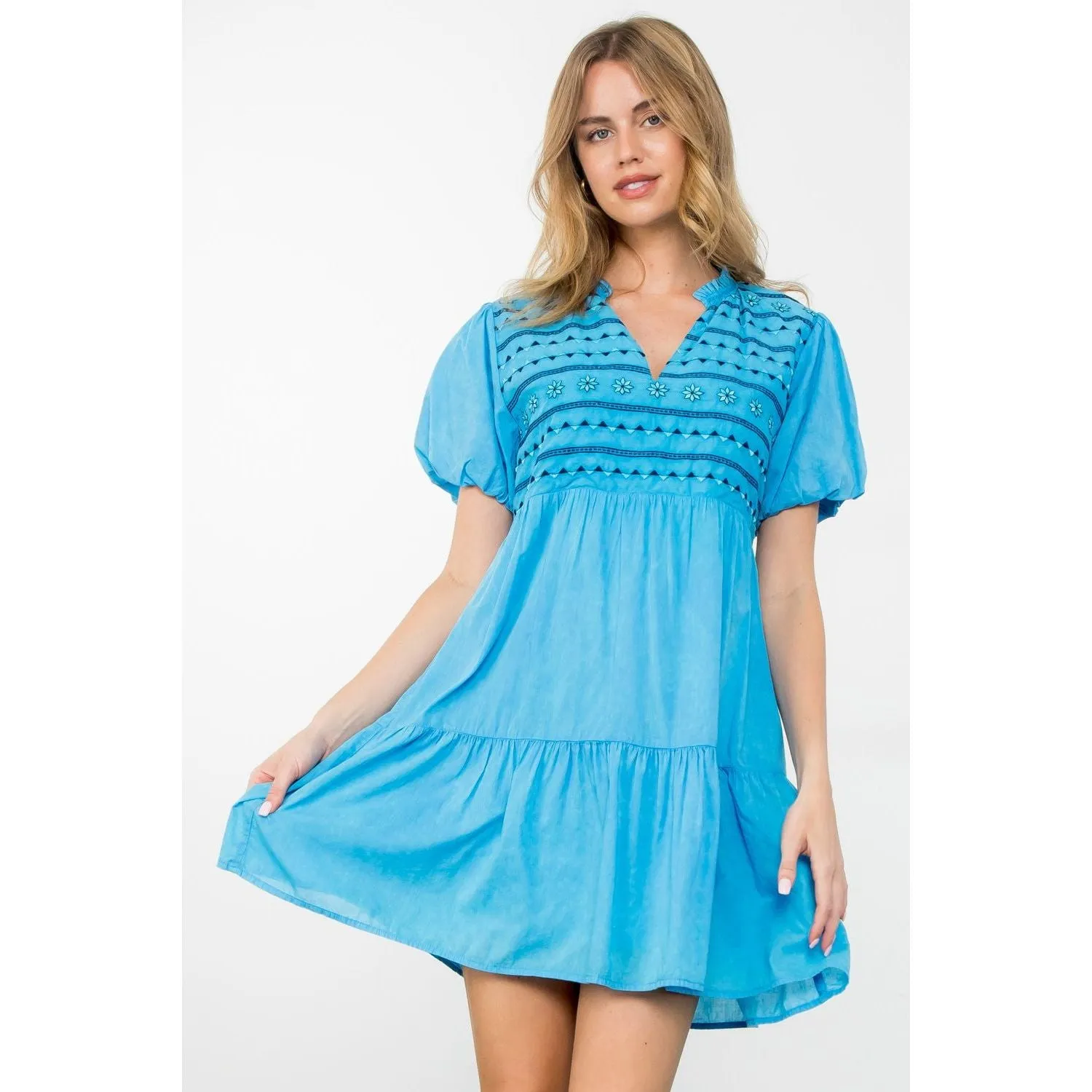 Mora Short Sleeve Tiered THML Dress