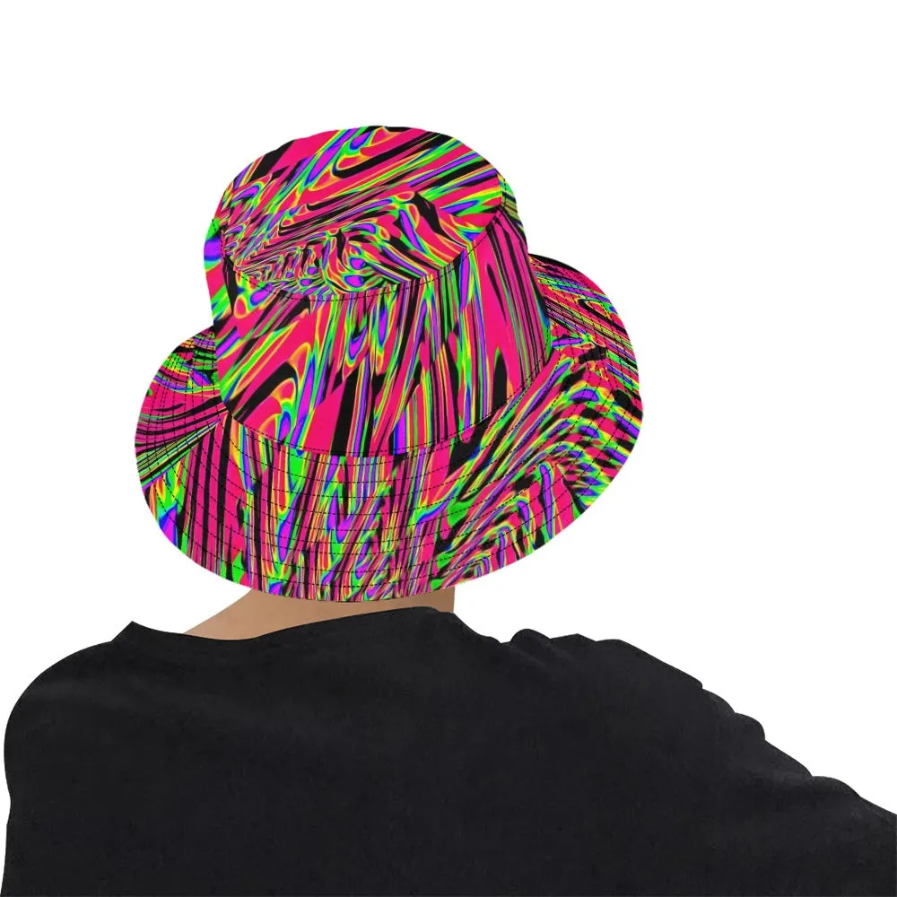 Neon Acid Waves Bucket Hat