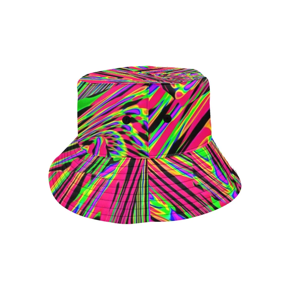 Neon Acid Waves Bucket Hat