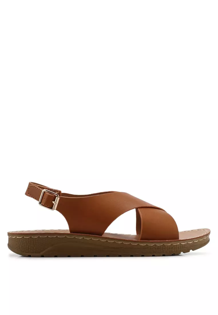 NOVENI Cross-Strap Sandals