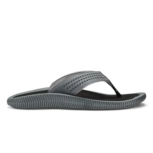 Olukai Men's Ulele Thong Sandal Dk Shadow/Black