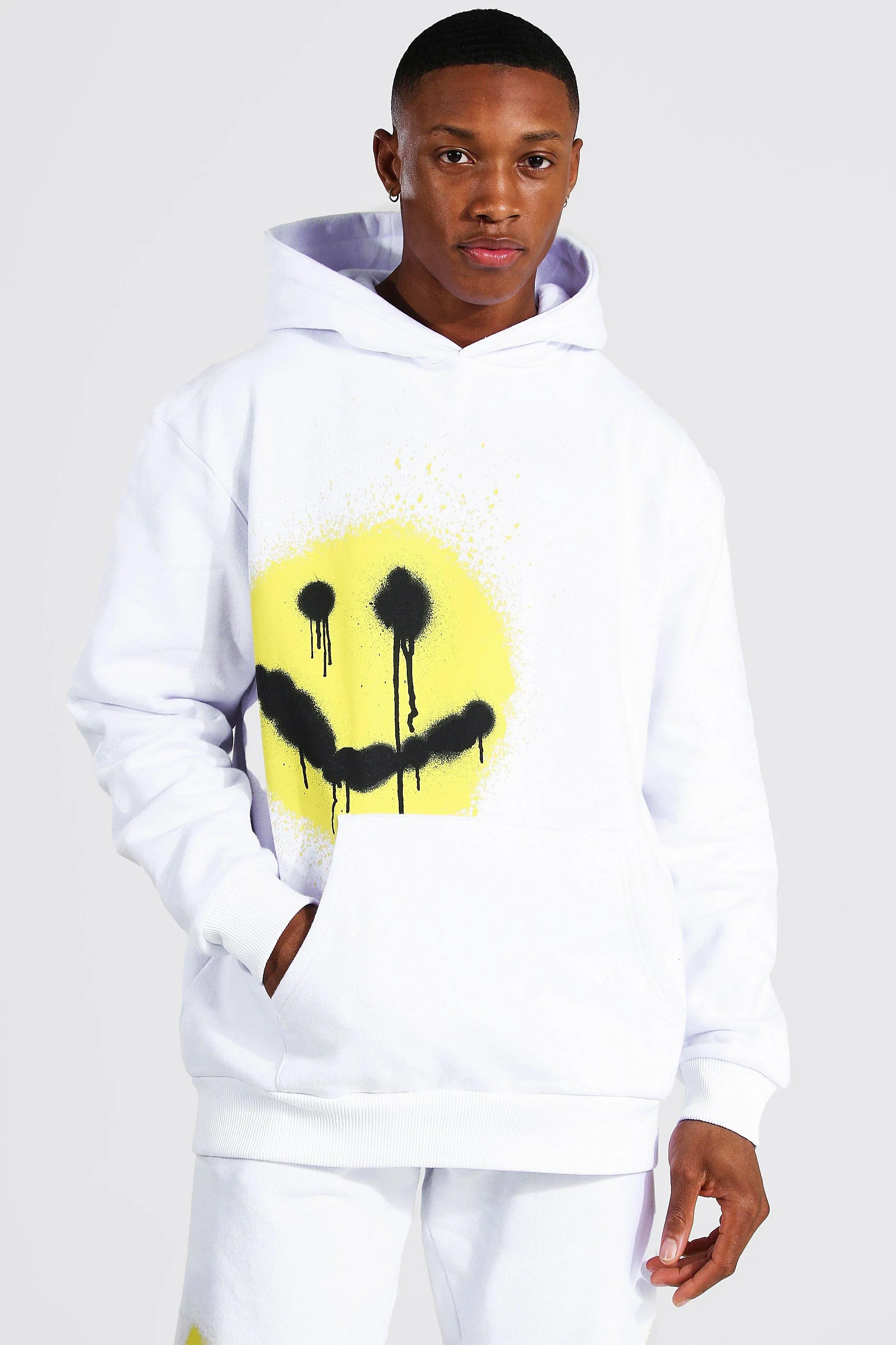 Oversized Man Spray Face Hoodie