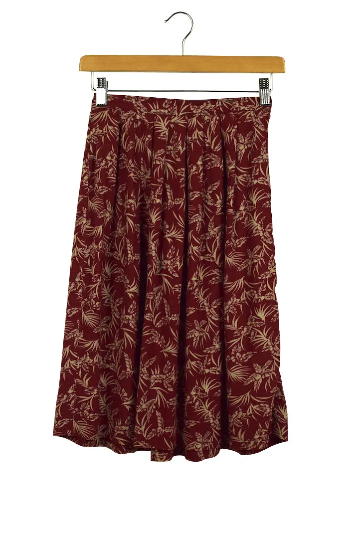 Reworked Leaf Print Skirt