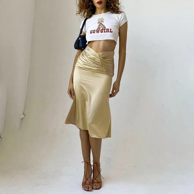 Ruffled Hip-knee Skirt