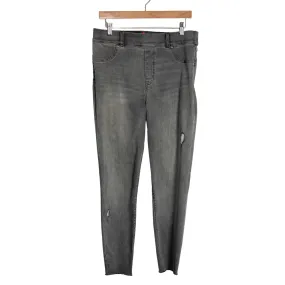 Spanx Gray Distressed Frayed Hem Jeans- Size XL (Inseam 27”)