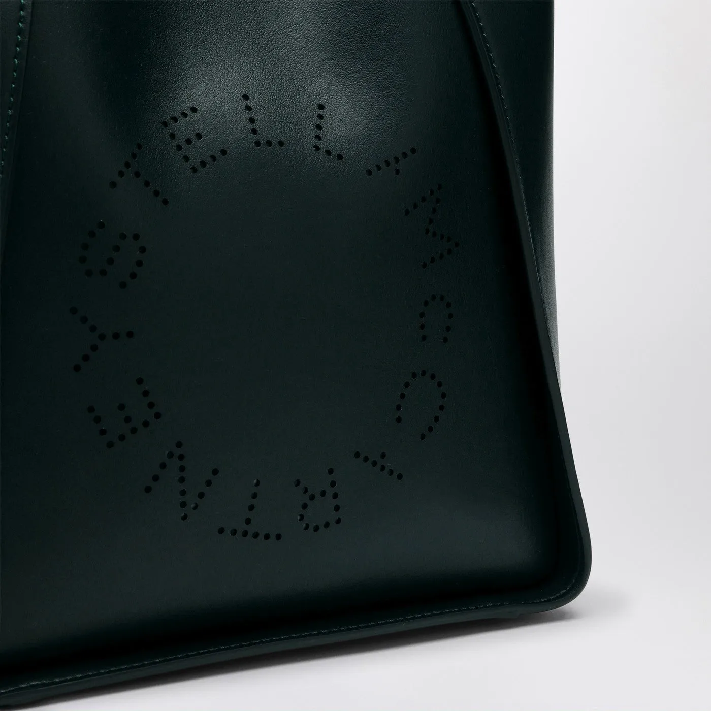 Stella McCartney    Stella Mc Cartney Logo Dark Green Shoulder Bag