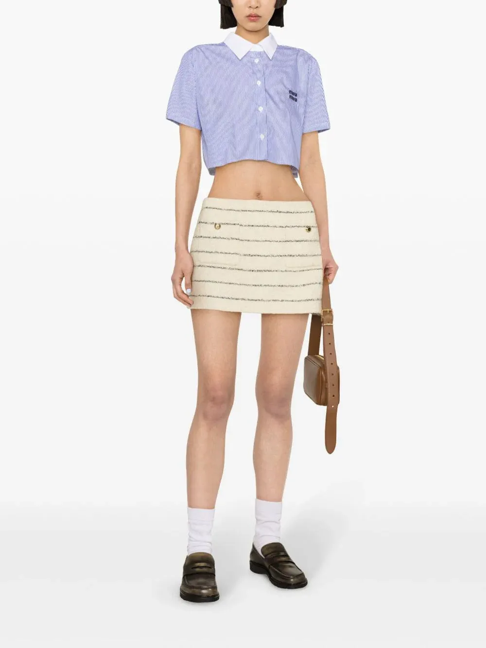 Striped Tweed Mini Skirt