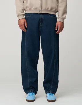 Twisted Seam Baggy Fit Jeans in Indigo Wash | Hallensteins NZ