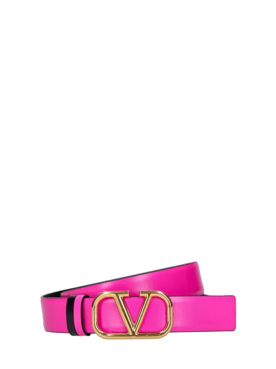 Valentino Garavani   3cm Reversible V logo leather belt 