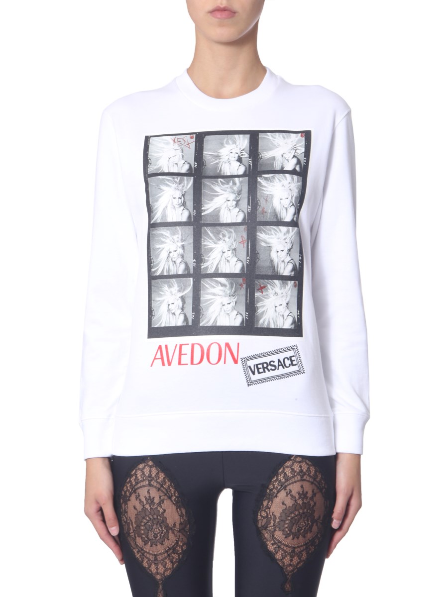 VERSACE    SWEATSHIRT WITH AVEDON PRINT