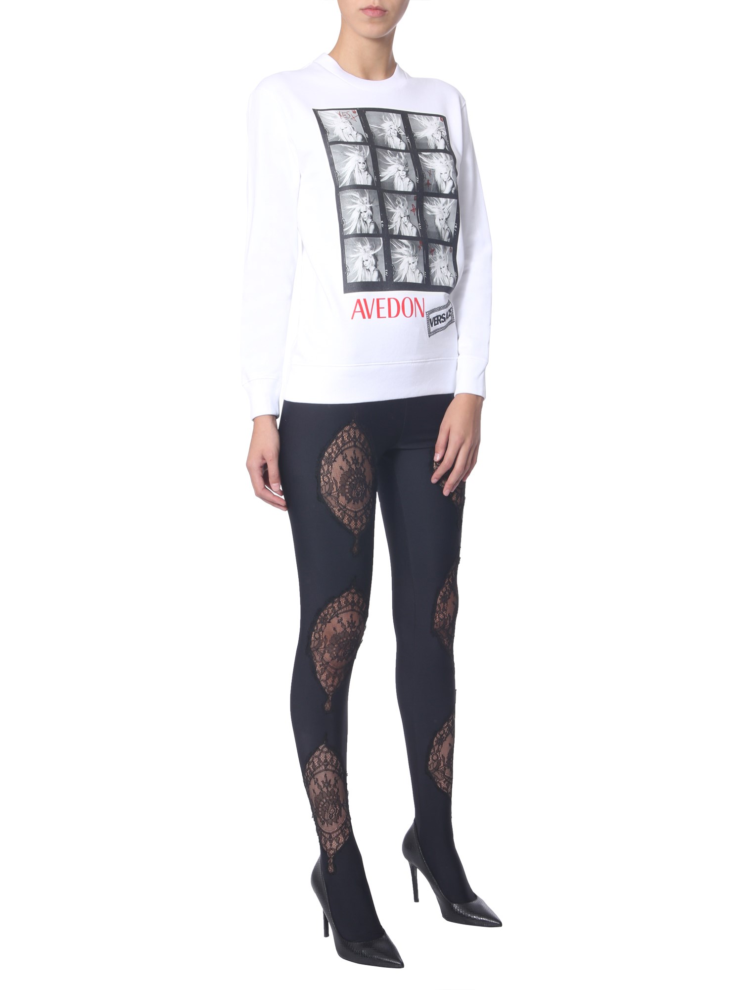 VERSACE    SWEATSHIRT WITH AVEDON PRINT