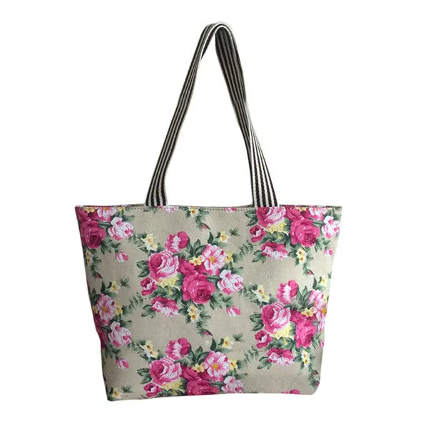Vintage Printing Women Cotton Canvas Hbag Tote Trendy Shoulder Bags Messenger Bag Cross body bag Bolsas