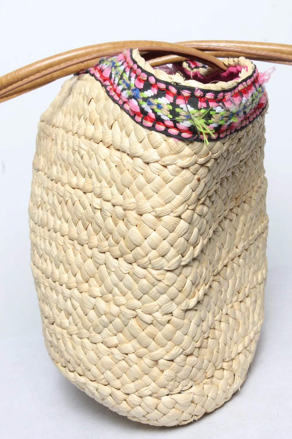 Vintage Straw Knitted Shoulder & Hand Bag Beige - Pepper Tree London