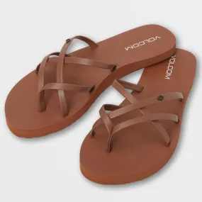 Volcom New School II Women's Sandals - Cognac