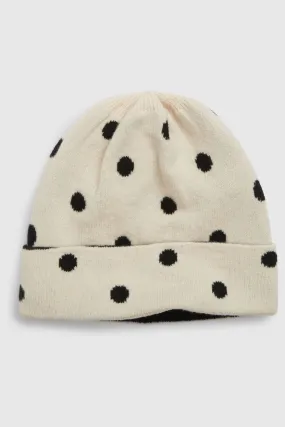 White Dot Adults CashSoft Rib Beanie
