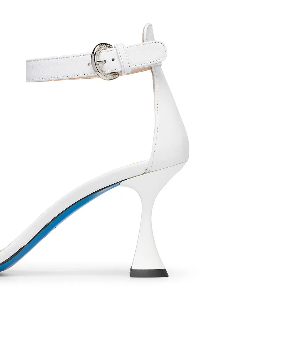 White nappa leather sandals