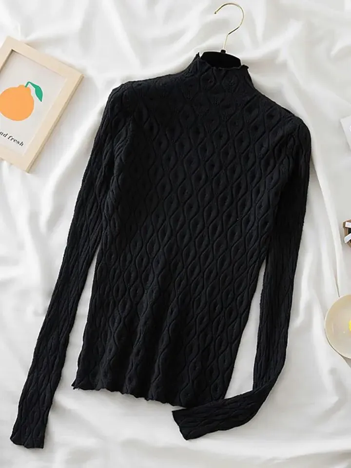 Women Sweaters Autumn Winter Warm Pullover Slim Tops Knitted Sweater X36980696