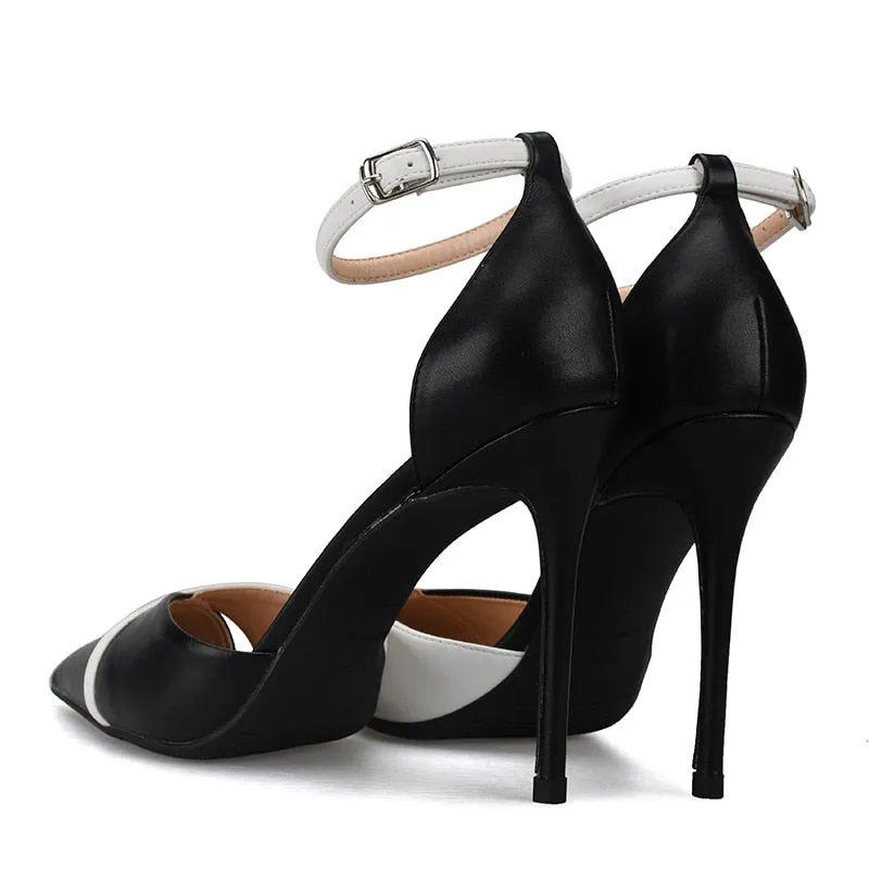 Women's Synthetic Leather Pointed Toe Ankle Straps High Heel Pumps